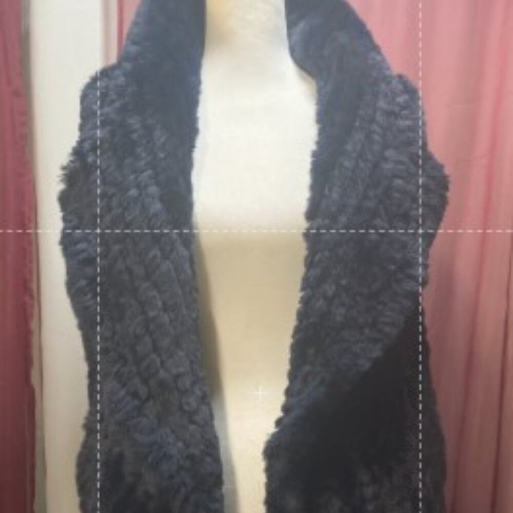 Love Token Ali Black Faux Fur Open Front Vest